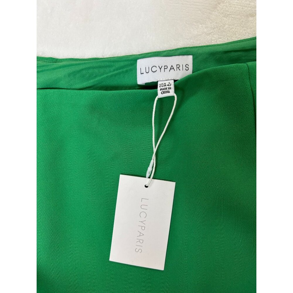 NWT Lucy Paris Womens Green Mini Skirte Zipper Closure Fully Lined sz Large - Picture 9 of 9